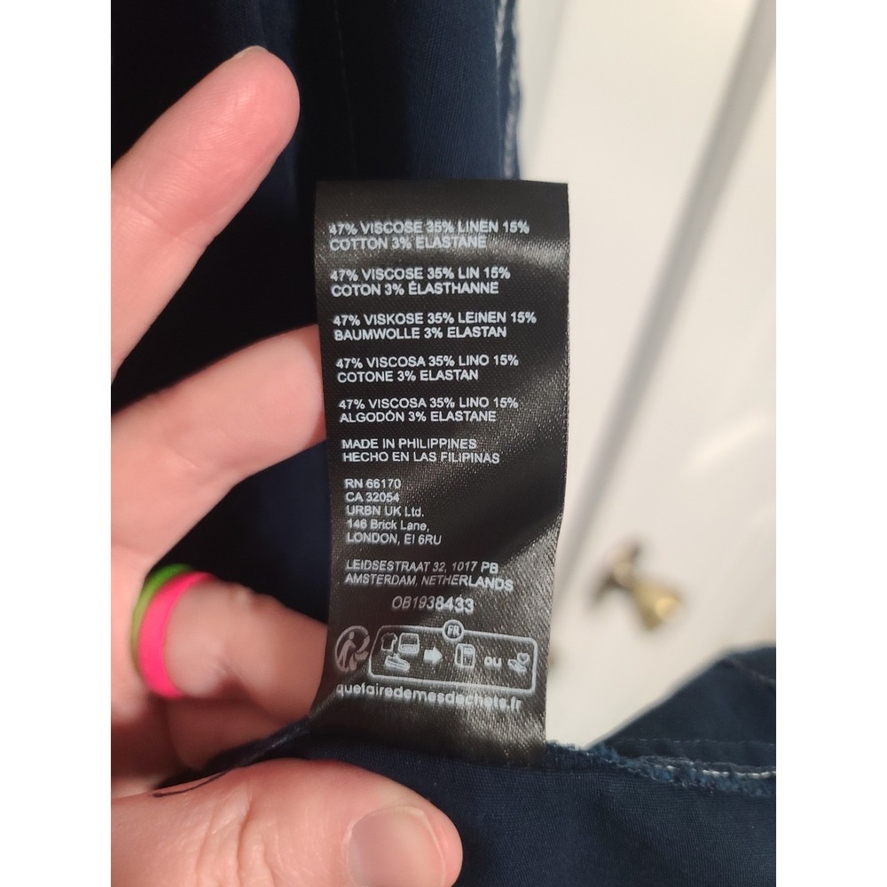 Maeve By Anthropologie Navy Blue Midi Skirt With White Stitching - Picture 11 of 15